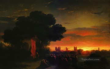 イワン・コンスタンティノヴィチ・アイヴァゾフスキー Painting - 日没時のクリミアの眺め 1862 ロマンチックなイワン・アイヴァゾフスキー ロシア